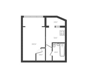 1-к квартира, вторичка, 34м2, 5/10 этаж