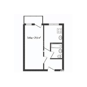 1-к квартира, вторичка, 30м2, 2/5 этаж