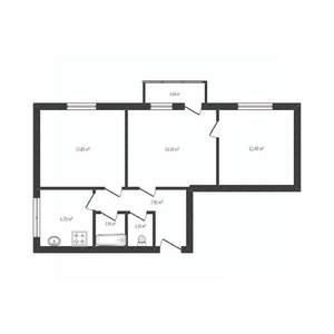 3-к квартира, вторичка, 63м2, 2/2 этаж