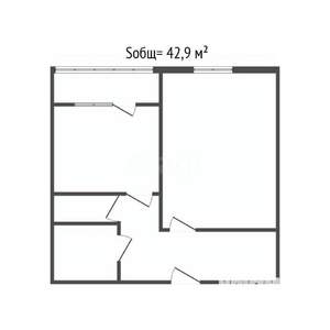 1-к квартира, вторичка, 43м2, 9/10 этаж