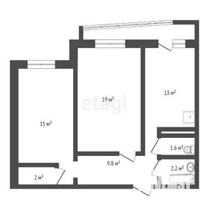 2-к квартира, вторичка, 65м2, 6/16 этаж