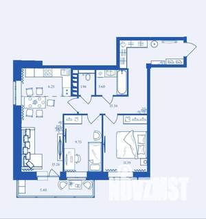 3-к квартира, вторичка, 69м2, 1/16 этаж