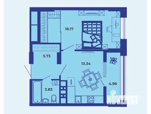 1-к квартира, вторичка, 46м2, 2/19 этаж