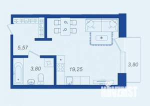 Студия квартира, вторичка, 30м2, 7/17 этаж