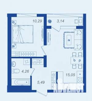 1-к квартира, вторичка, 37м2, 13/17 этаж