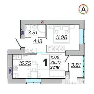 1-к квартира, вторичка, 37м2, 15/15 этаж