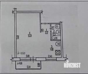 1-к квартира, вторичка, 26м2, 2/5 этаж
