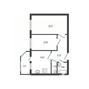 2-к квартира, вторичка, 62м2, 16/16 этаж