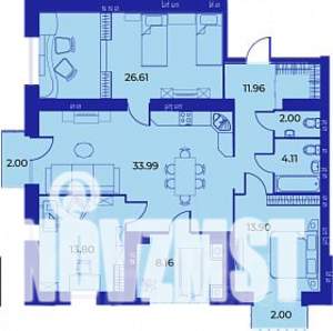 3-к квартира, строящийся дом, 115м2, 7/9 этаж