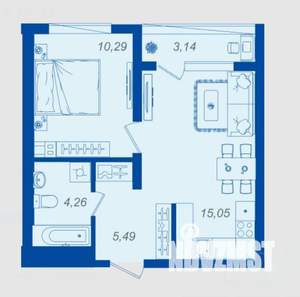 1-к квартира, вторичка, 37м2, 3/17 этаж
