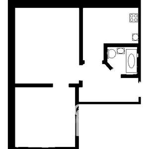 2-к квартира, вторичка, 44м2, 1/5 этаж