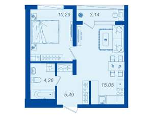 1-к квартира, вторичка, 36м2, 13/15 этаж