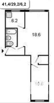 2-к квартира, вторичка, 41м2, 3/5 этаж