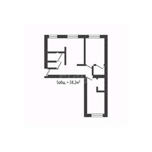 3-к квартира, вторичка, 58м2, 2/5 этаж