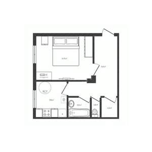 1-к квартира, вторичка, 43м2, 2/5 этаж