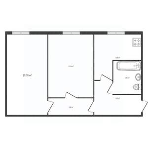 2-к квартира, вторичка, 45м2, 1/5 этаж