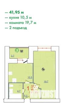1-к квартира, вторичка, 40м2, 5/11 этаж
