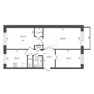 3-к квартира, вторичка, 62м2, 3/5 этаж