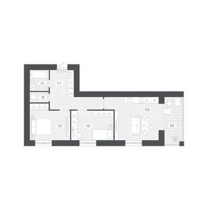 2-к квартира, вторичка, 66м2, 1/9 этаж