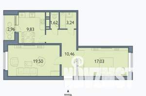2-к квартира, вторичка, 63м2, 11/16 этаж
