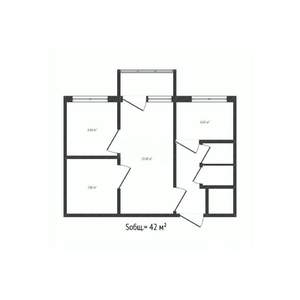 3-к квартира, вторичка, 42м2, 2/5 этаж