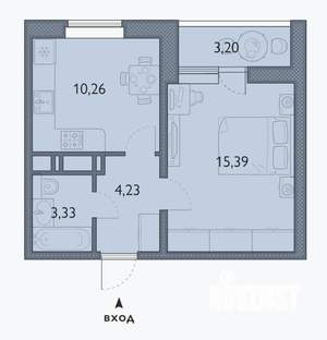 1-к квартира, сданный дом, 35м2, 10/16 этаж