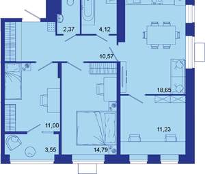 3-к квартира, вторичка, 77м2, 12/16 этаж