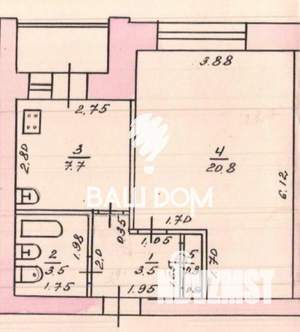 1-к квартира, вторичка, 36м2, 5/5 этаж