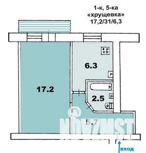 1-к квартира, вторичка, 30м2, 2/5 этаж