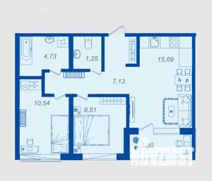 2-к квартира, вторичка, 50м2, 7/17 этаж