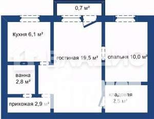 2-к квартира, вторичка, 44м2, 4/5 этаж