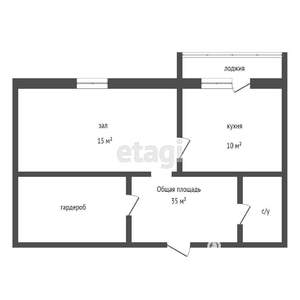 1-к квартира, вторичка, 35м2, 2/3 этаж