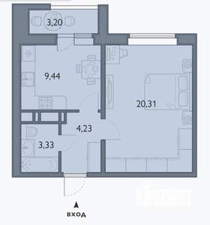 1-к квартира, сданный дом, 39м2, 11/16 этаж