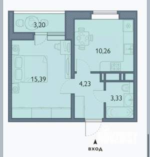 1-к квартира, вторичка, 35м2, 1/16 этаж