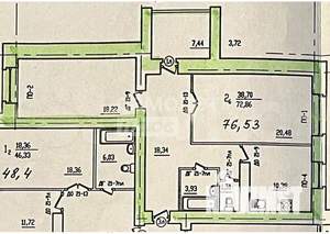 2-к квартира, вторичка, 73м2, 9/14 этаж