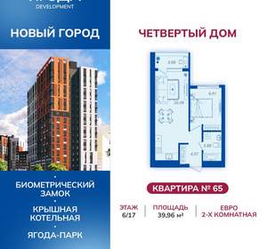 1-к квартира, вторичка, 40м2, 6/9 этаж