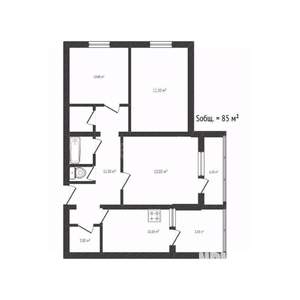 3-к квартира, вторичка, 85м2, 2/17 этаж