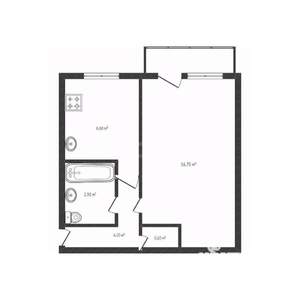 1-к квартира, вторичка, 32м2, 3/5 этаж