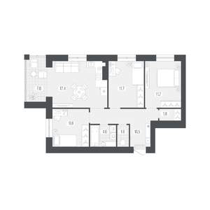 3-к квартира, вторичка, 77м2, 4/9 этаж