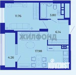 1-к квартира, вторичка, 44м2, 15/19 этаж