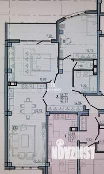 3-к квартира, вторичка, 90м2, 7/17 этаж
