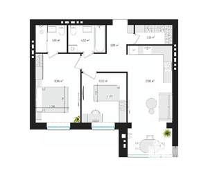 2-к квартира, вторичка, 63м2, 2/4 этаж