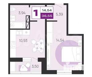 1-к квартира, сданный дом, 34м2, 5/10 этаж