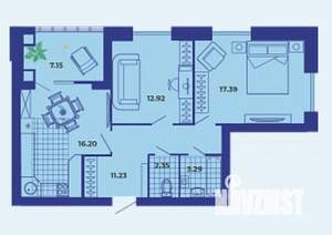 2-к квартира, сданный дом, 71м2, 8/9 этаж