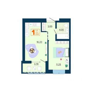 1-к квартира, вторичка, 37м2, 5/16 этаж