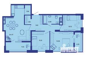 3-к квартира, вторичка, 91м2, 16/19 этаж