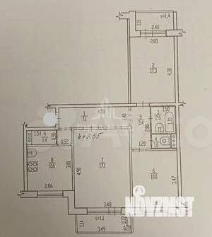 3-к квартира, вторичка, 64м2, 9/10 этаж