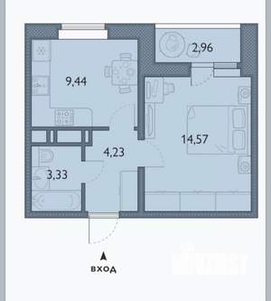 1-к квартира, вторичка, 33м2, 6/16 этаж