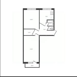 2-к квартира, вторичка, 51м2, 1/5 этаж