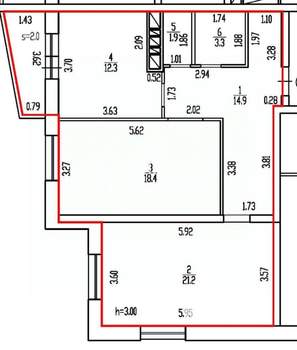 2-к квартира, вторичка, 72м2, 15/16 этаж